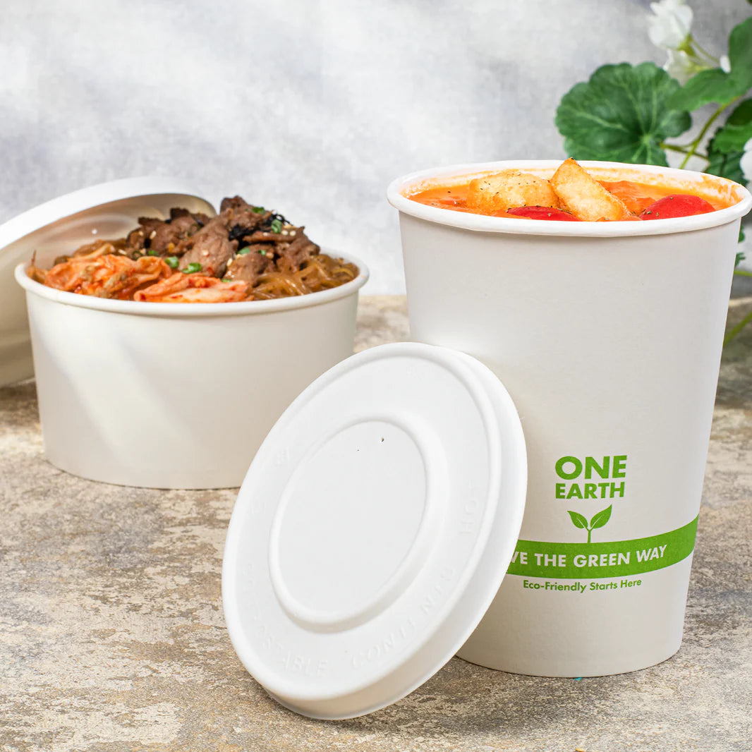 114.6mm Compostable Fiber Paper Flat lid for 12-16 oz Paper Food Container & 24-32 oz Gourmet Food Container