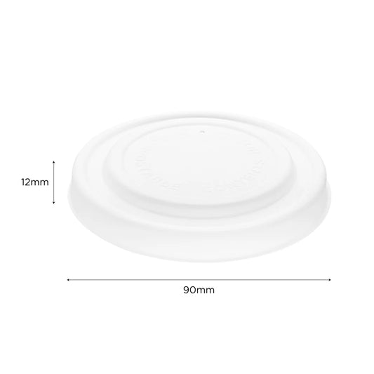 90.8mm Compostable Fiber Paper Flat lid for 6-10oz Paper Food Container