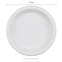 10.25" Mineral Filled PP Round Plate, White, 1 Compartment