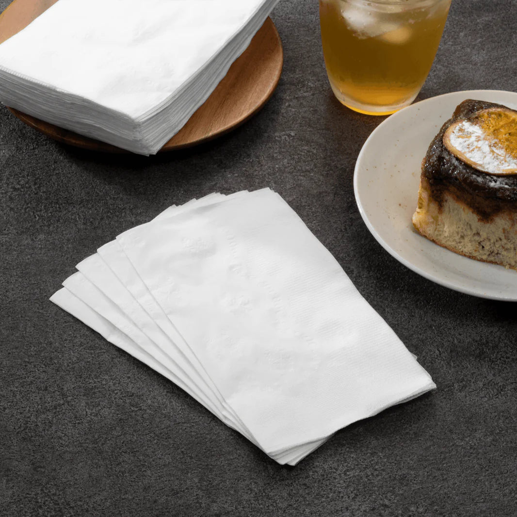 15"x17" 1 Ply Dinner Napkins, White