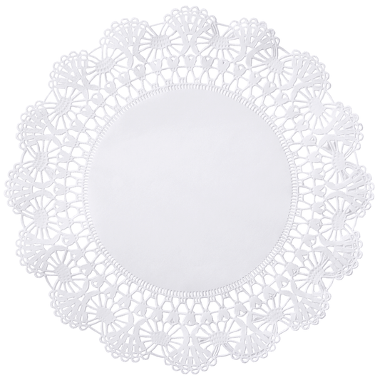 8" White Cambridge Lace Doilies