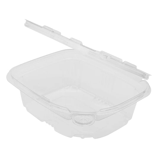 12oz PET Plastic Tamper Resistant Hinged Deli Container with Lid