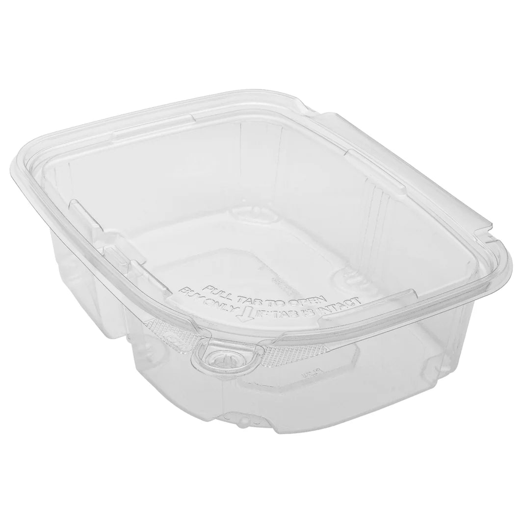 24oz PET Plastic Tamper Resistant Hinged Deli Container with Lid