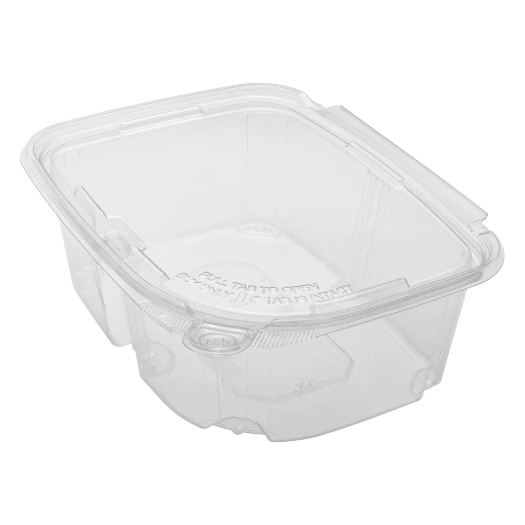 32oz PET Plastic Tamper Resistant Hinged Deli Container with Lid