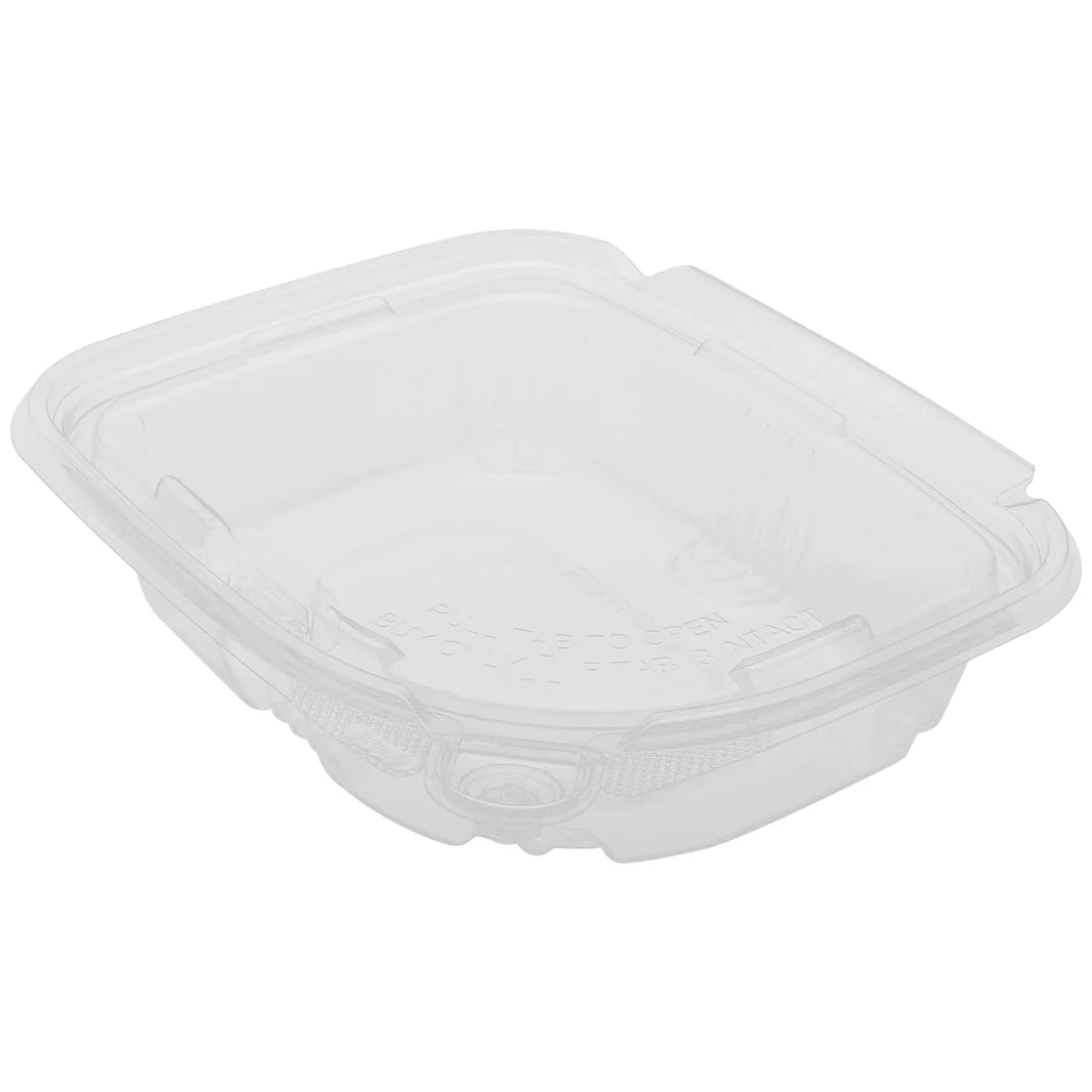 8oz PET Plastic Tamper Resistant Hinged Deli Container with Lid