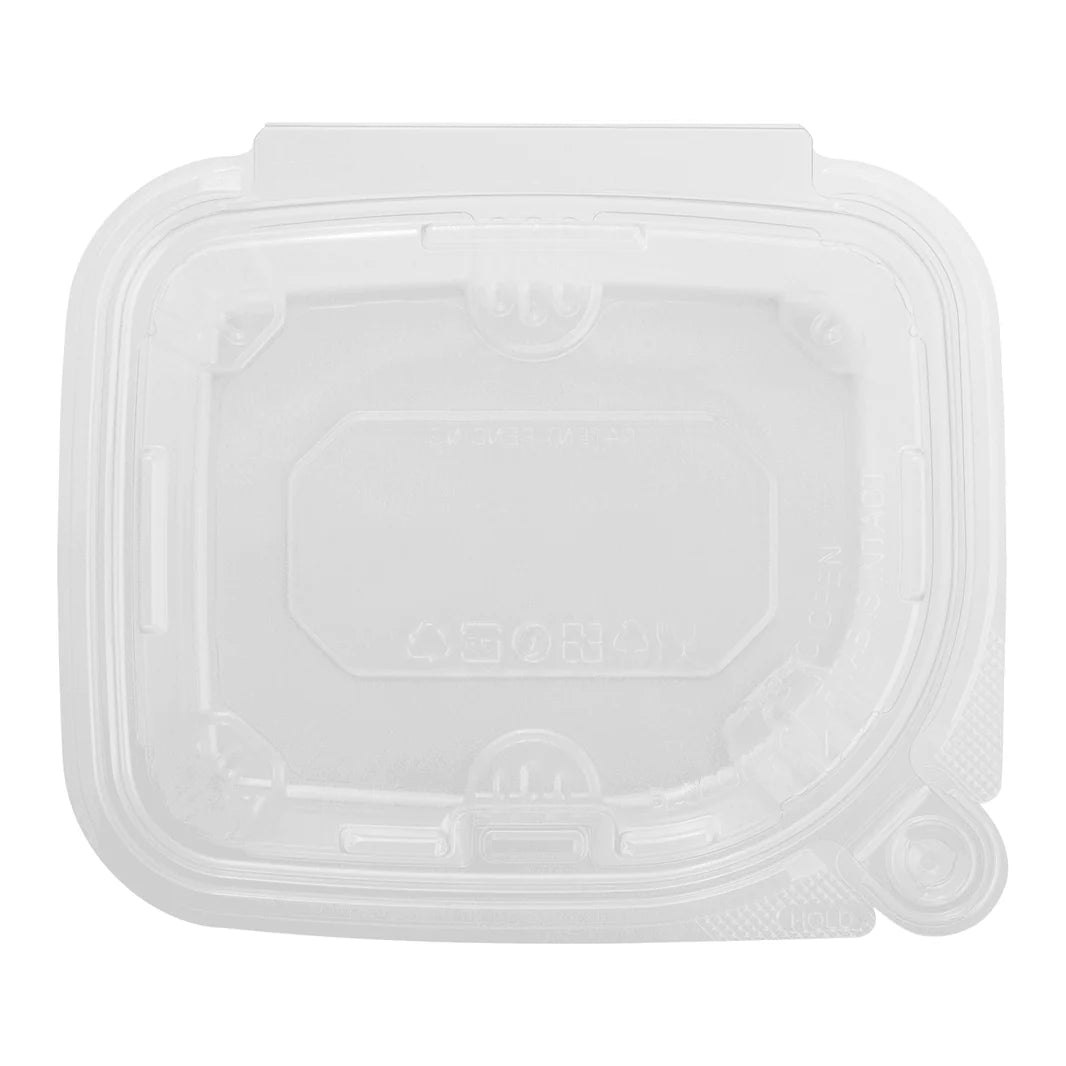 8oz PET Plastic Tamper Resistant Hinged Deli Container with Lid