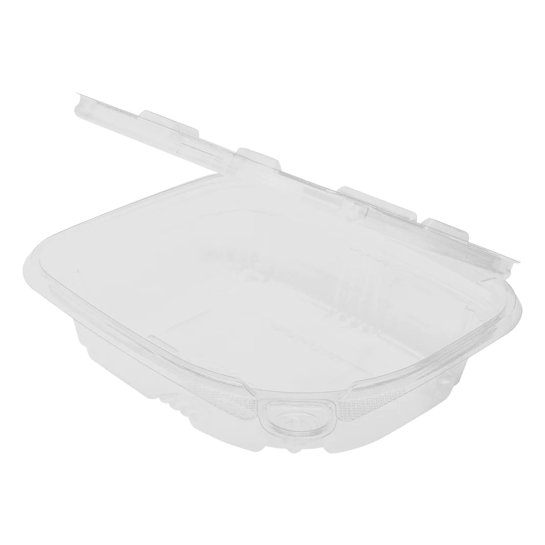 8oz PET Plastic Tamper Resistant Hinged Deli Container with Lid