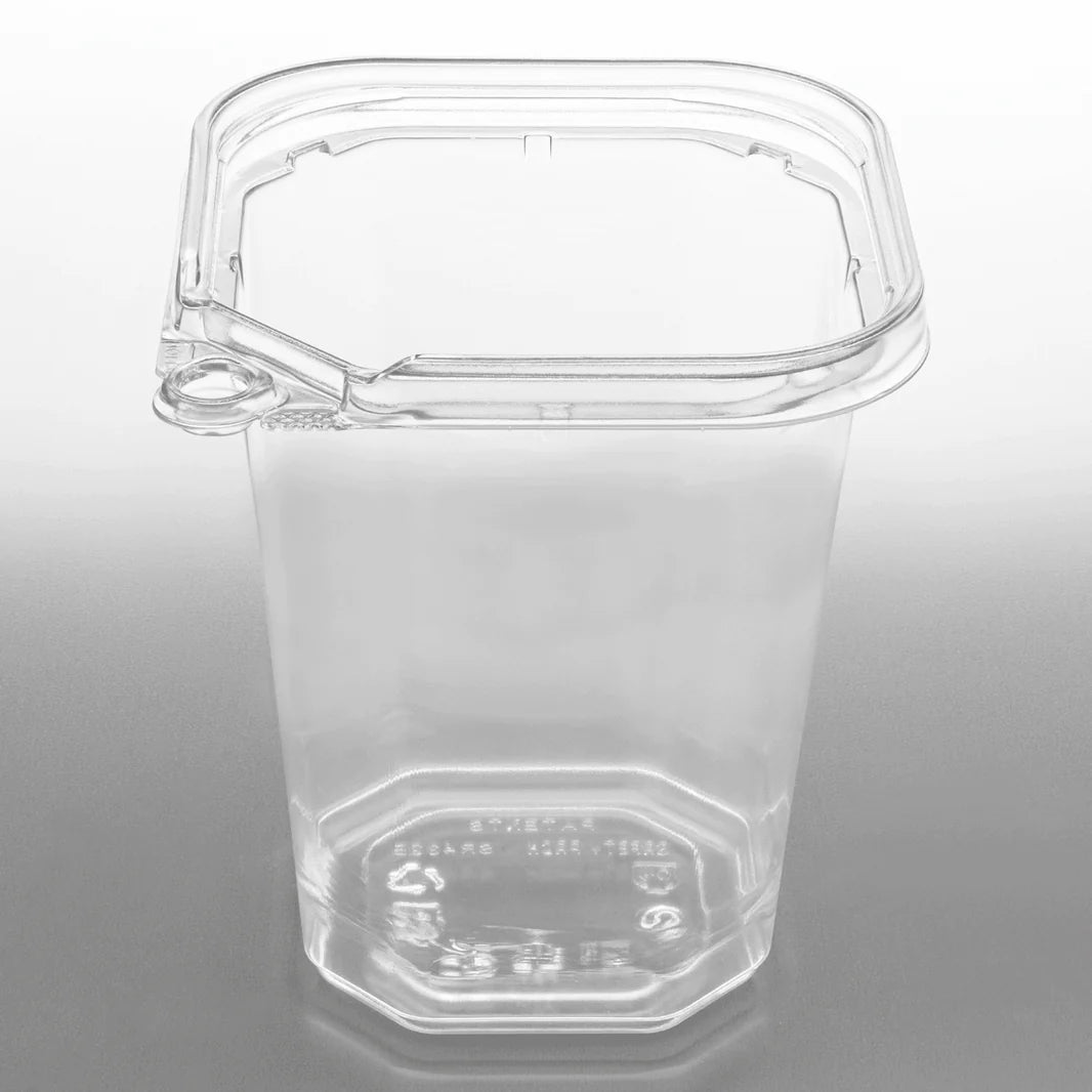 32oz PET Tamper Resistant Square Container, Clear