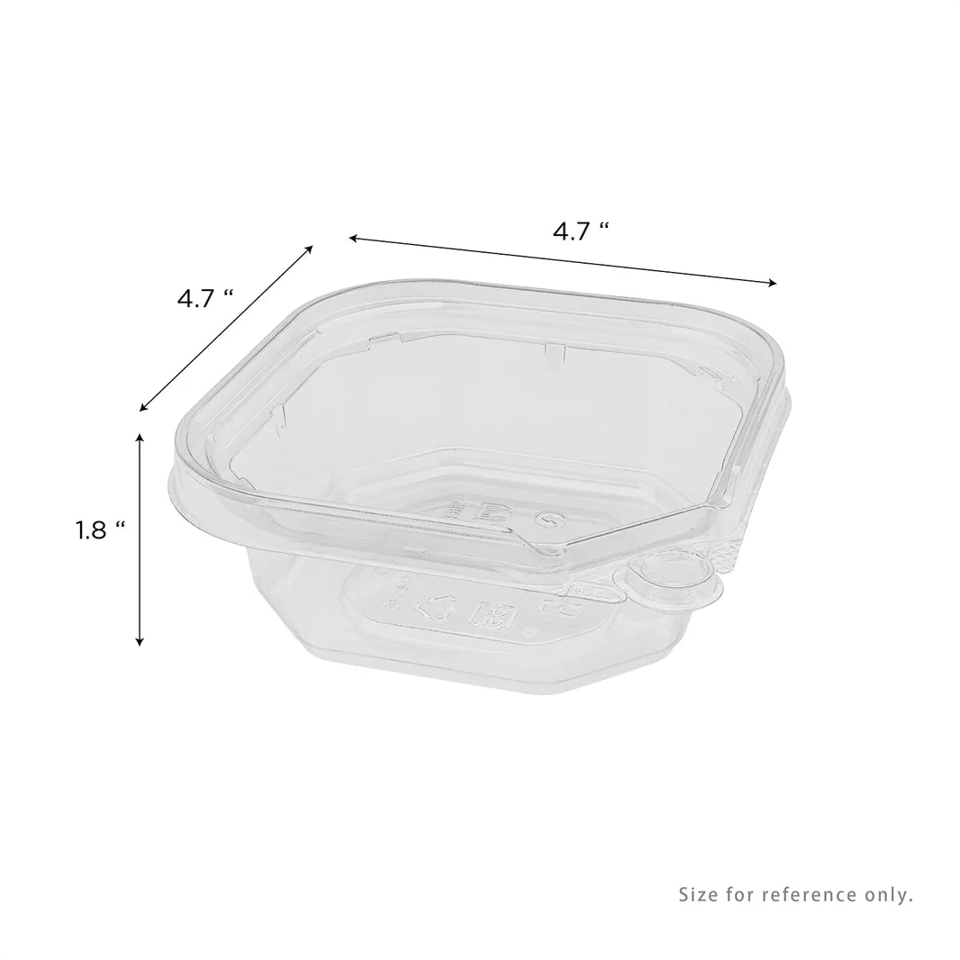 8oz PET Tamper Resistant Square Container, Clear