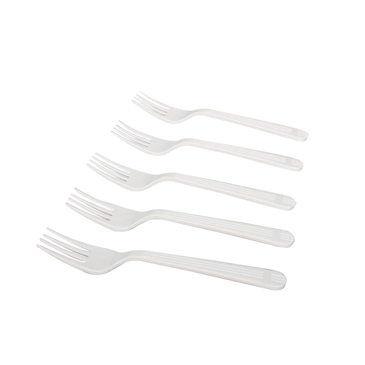 PP Plastic Premium Extra Heavy Weight Forks, White