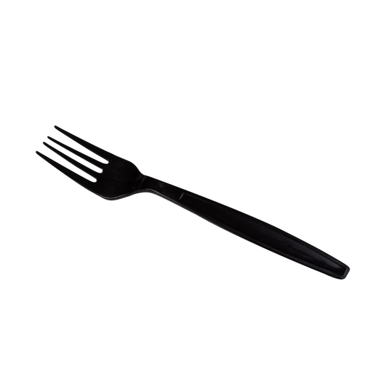 PP Plastic Heavy Weight Forks Wrapped, Black