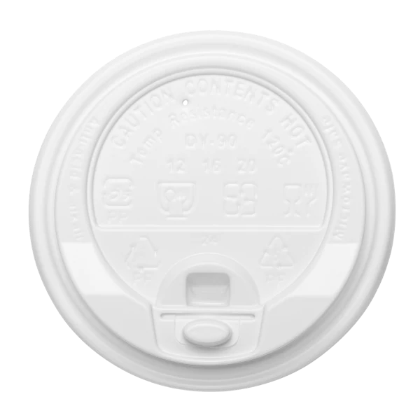 90mm Enclosure Lid for 10-24oz Hot Cups, White