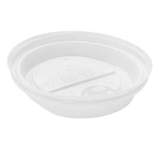 90mm Enclosure Lid for 10-24oz Hot Cups, White