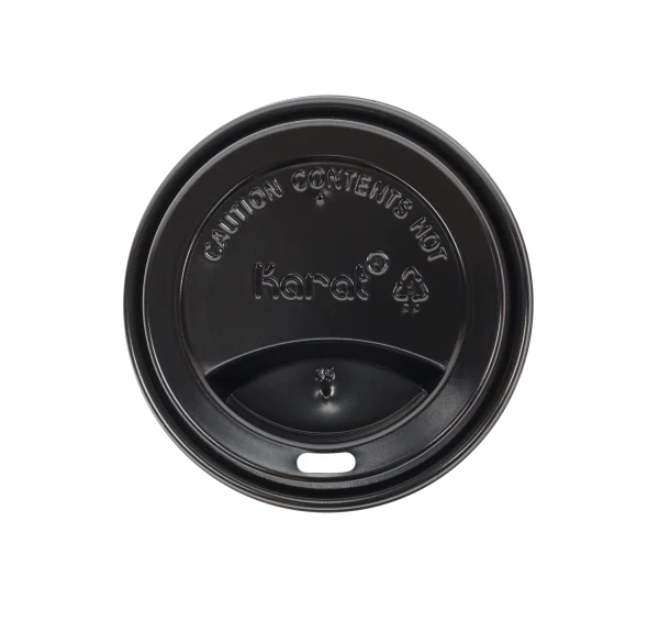 90mm Sipper Dome Lid for 10-24oz Hot Cups, Black