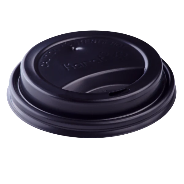 90mm Sipper Dome Lid for 10-24oz Hot Cups, Black