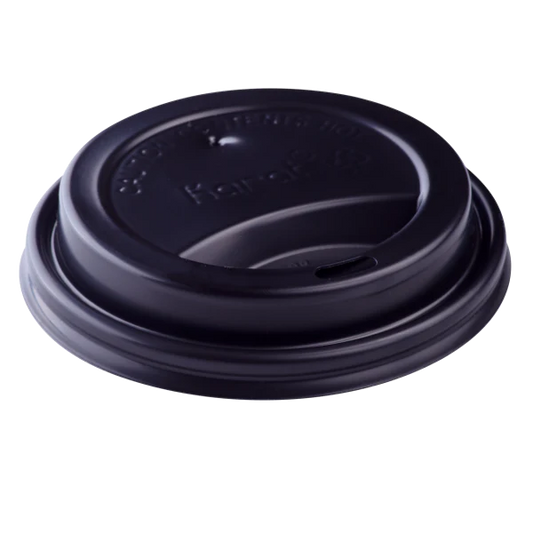 90mm Sipper Dome Lid for 10-24oz Hot Cups, Black