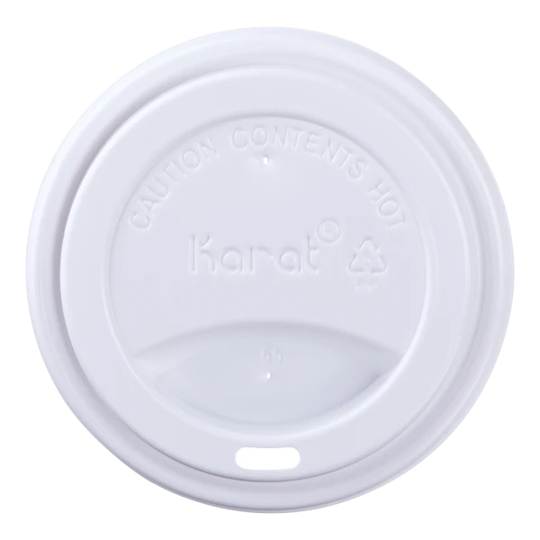 90mm Sipper Dome Lid for 10-24oz Hot Cups, White