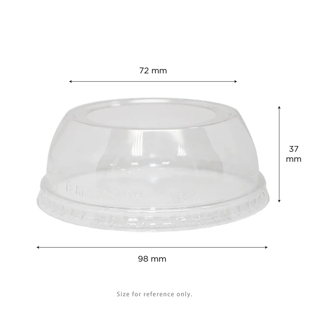 98mm PET Plastic Dome Lids, Wide Opening