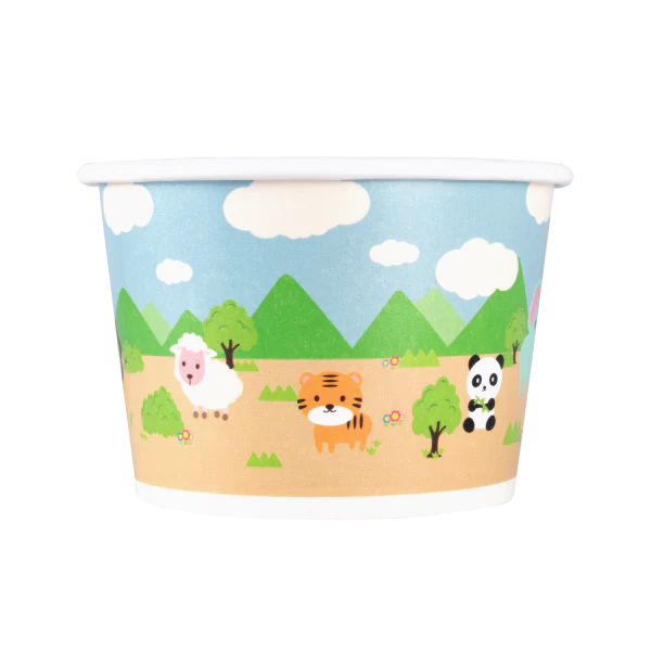 8oz Food Containers (95mm), Safari Prin