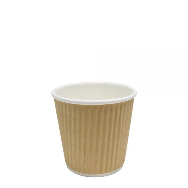 62mm 4oz Ripple Paper Hot Cups, Kraft