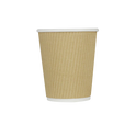 80mm 8oz Ripple Paper Hot Cup, Kraft