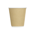 90mm 10oz Ripple Paper Hot Cup, Kraft