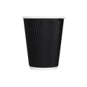 90mm 12oz Ripple Paper hot Cup, Black