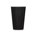 90mm 16oz Ripple Paper Hot Cups, Black