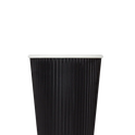 90mm 16oz Ripple Paper Hot Cups, Black