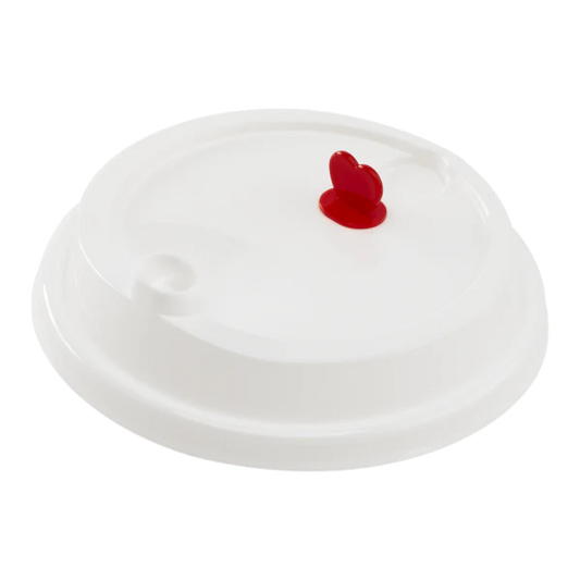 90mm Sipper Dome Lid for 16/24 oz Tall Premium PP Plastic Cup, White