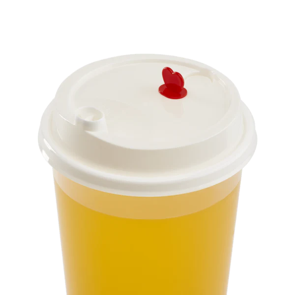 90mm Sipper Dome Lid for 16/24 oz Tall Premium PP Plastic Cup, White