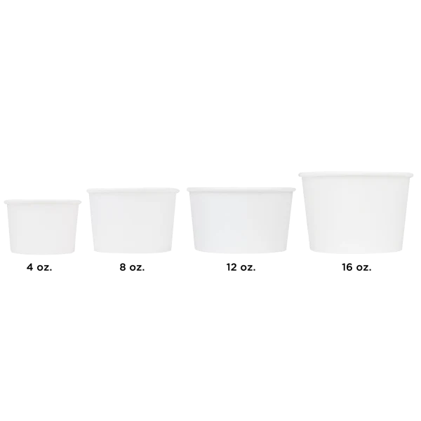 16oz Eco-Friendly Paper Food Containers (114.6mm), White