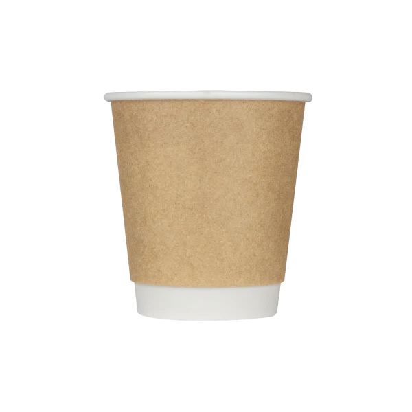 90mm 10oz Wrapped Insulated Paper Hot Cups, Kraft