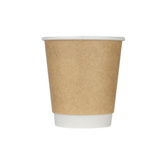 90mm 10oz Wrapped Insulated Paper Hot Cups, Kraft