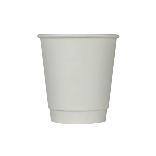 90mm 10oz Wrapped Insulated Paper Hot Cup, White