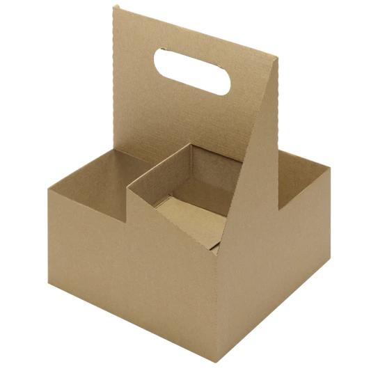 Paperboard Carrier With Handle, for 4 cups (12-32oz)