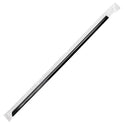 9" Jumbo Straws (5mm) Poly Wrapped, Black