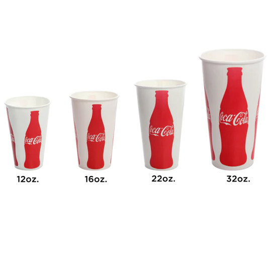 90mm 16oz Paper Cold Cups, Coca Cola Print