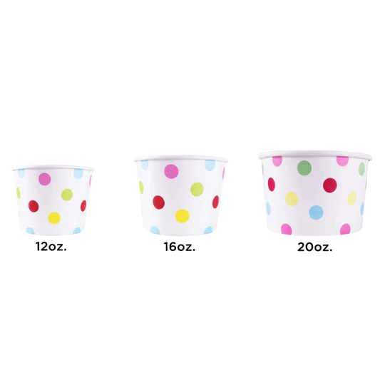 16oz Food Containers (112mm), Dots Print