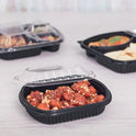 Karat 24 oz PP Microwaveable Black Take Out Box