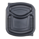 36 oz PP Plastic Microwaveable Black Take Out Box, 2 compartments