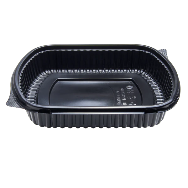 36 oz PP Plastic Microwaveable Black Take Out Box