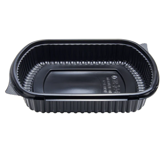 36 oz PP Plastic Microwaveable Black Take Out Box