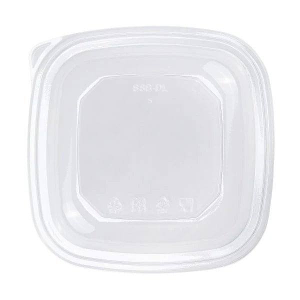 PET Dome Lid for 24-48 oz PET Square Bowl, Clear