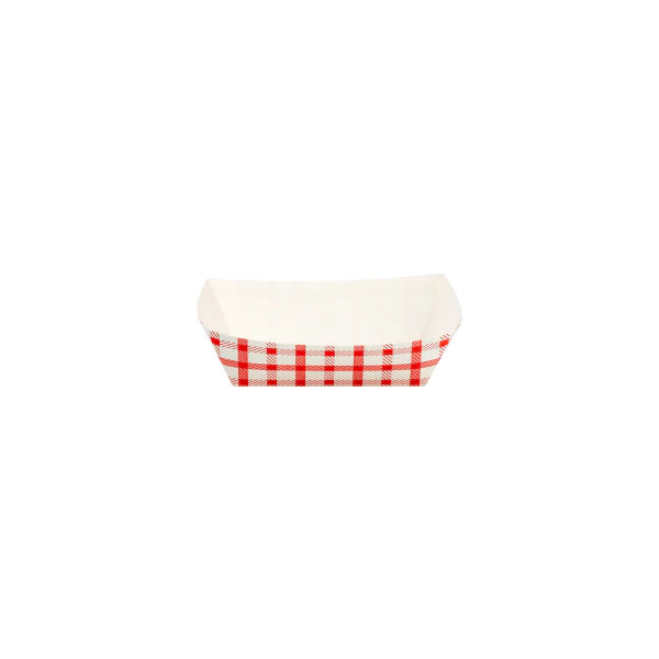 0.5 lb Food Tray - Shepherd's Check (Red)