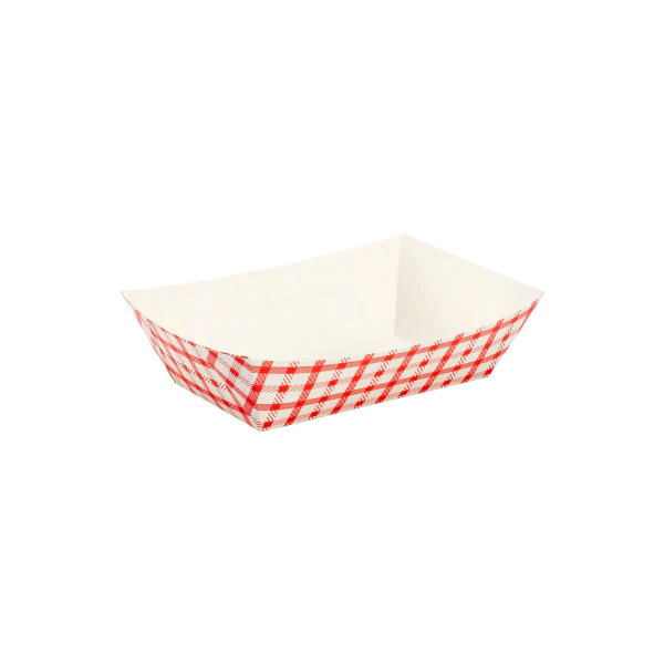 2.5 lb Food Tray, Shepherd's Check (Red)