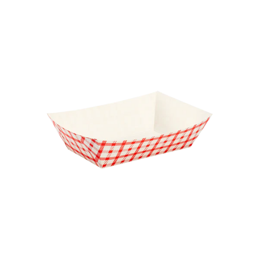 2.5 lb Food Tray, Shepherd's Check (Red)