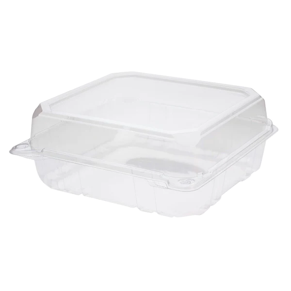 8''x8'' PET Plastic Hinged Containers