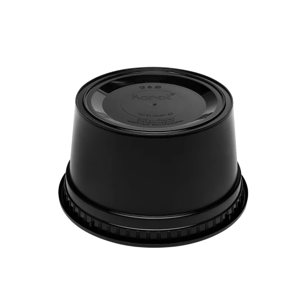 12oz Black PP Injection Molded Round Deli Container with Lid