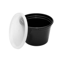 16oz Black PP Injection Molded Round Deli Containers With Lid